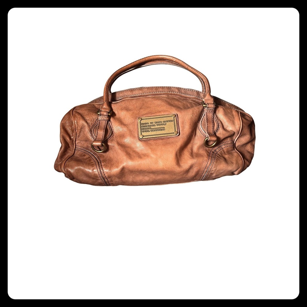 Marc Jacobs Standard Supply Workwear Large Tan Leather Satchel Bag Handbag